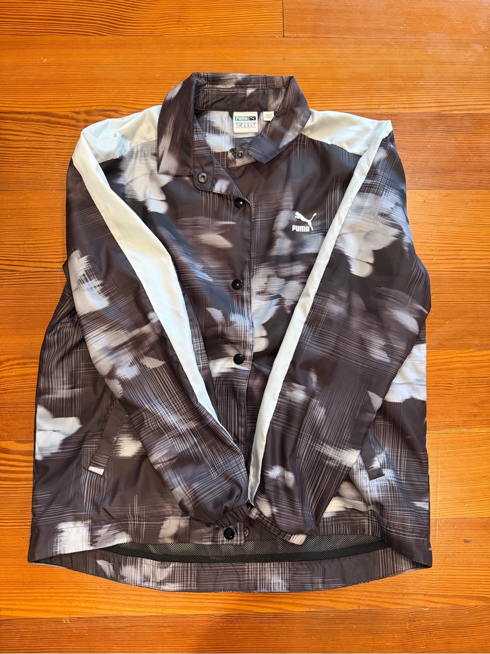 Puma Women's Black & White Printed Bomber Jacket